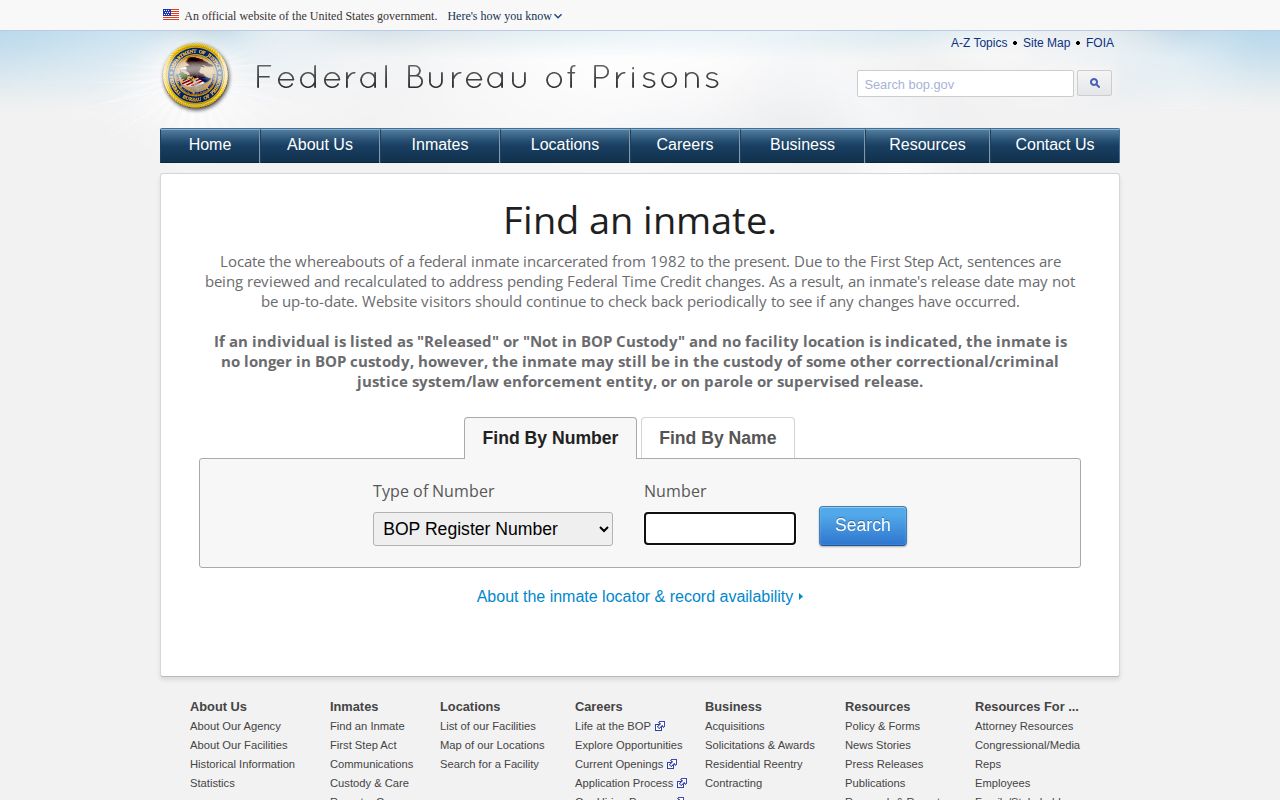 Grundy County released inmates federal BOP locator
